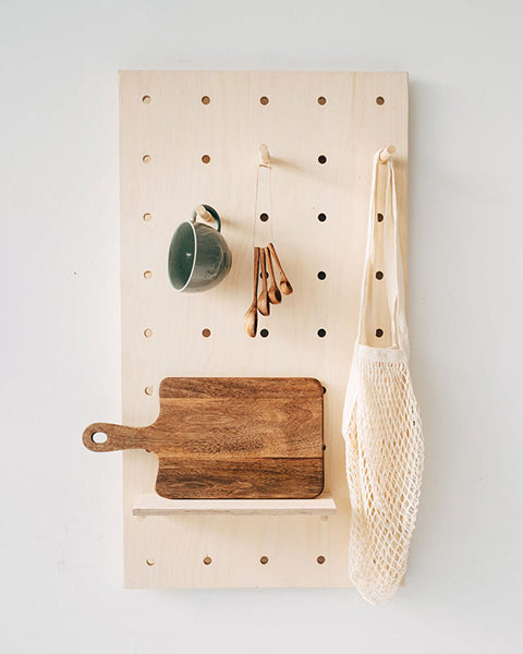 Storage ideas for the kitchen pegboard