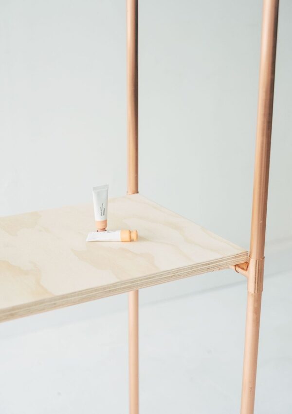 Copper and Birch Plywood Console Table with Frame - Little Deer