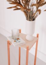 Copper and Birch Plywood Side Table / Copper Plant Stand - Little Deer