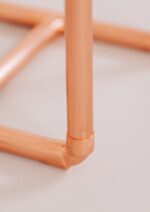 Copper and Birch Plywood Side Table / Copper Plant Stand - Little Deer