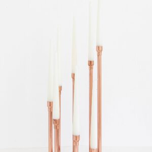 Copper Octagon Statement Candle Holder Tall Centrepiece - Little Deer