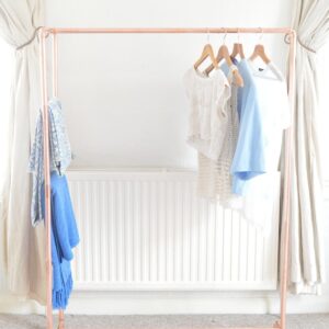 Copper Pipe Clothing Rail / Garment Rack / Clothes Storage With Ladder - Little Deer