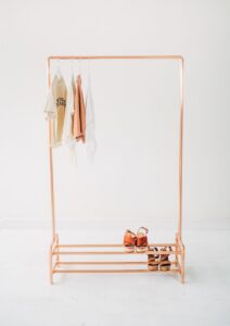 Copper Pipe Clothing Rail with Two Tier Shoe Rack/ Garment Rack / Clothes Storage - Little Deer
