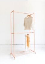 Double Copper Pipe Clothing Rail / Clothes Storage / Garment Rack - Little Deer