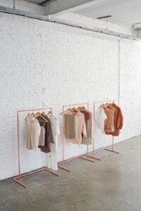 Minimal Copper Pipe Clothing Rail / Free Standing Clothes Rack - Little Deer