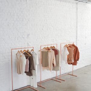 Minimal Copper Pipe Clothing Rail / Free Standing Clothes Rack - Little Deer