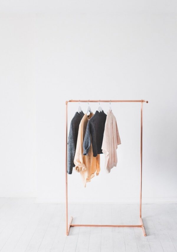 Minimal Reverse Reflection Copper Pipe Clothing Rail / Garment Rack / Clothes Storage - Little Deer