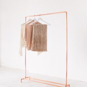 Original Copper Pipe Clothing Rail / Free Standing Clothes Hanging Rack - Little Deer