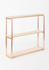 Square Copper and Birch Plywood Statement Wall Shelf - Little Deer