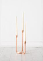 Tall Trio Copper Candle Holder - Little Deer
